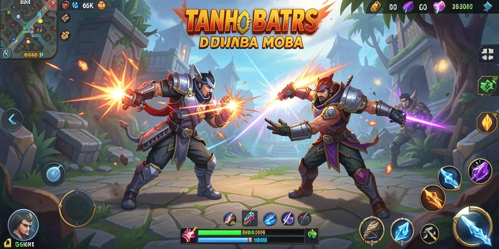 Tampilan seru dari gameplay MOBA 66K yang penuh aksi.