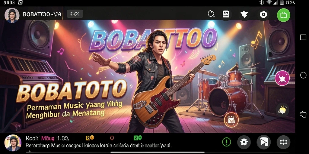 Screenshot menunjukkan gameplay seru dengan lagu-lagu menarik di BOBATOTO.