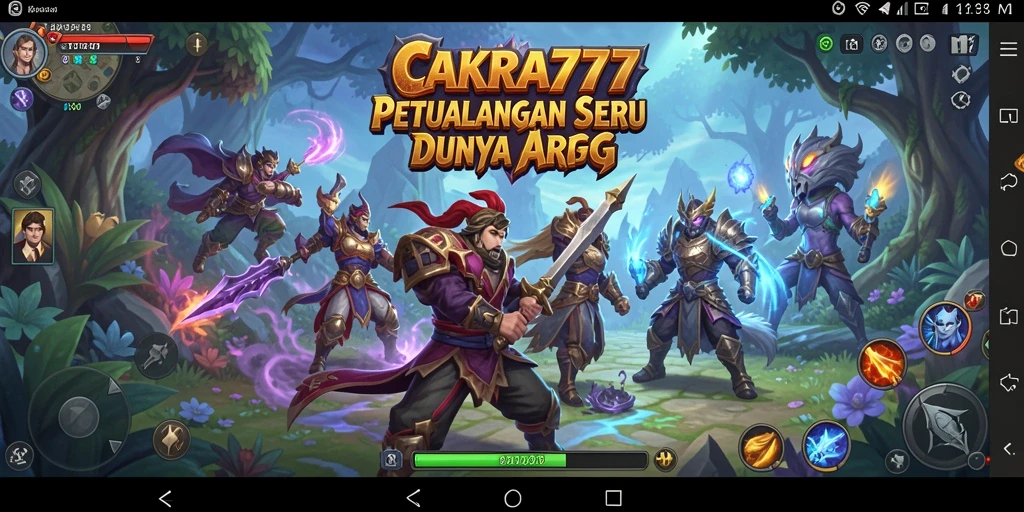 Tangkapan layar gameplay menakjubkan dari CAKRA777 yang menunjukkan aksi pertarungan ARPG.
