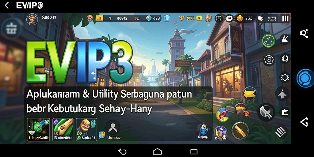 Screenshot utama dari EVIP3 dengan antarmuka aplikasi Utility yang menarik.