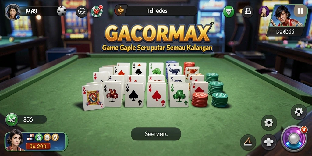 Tampilan gameplay Gaple yang seru dan interaktif di GACORMAX.