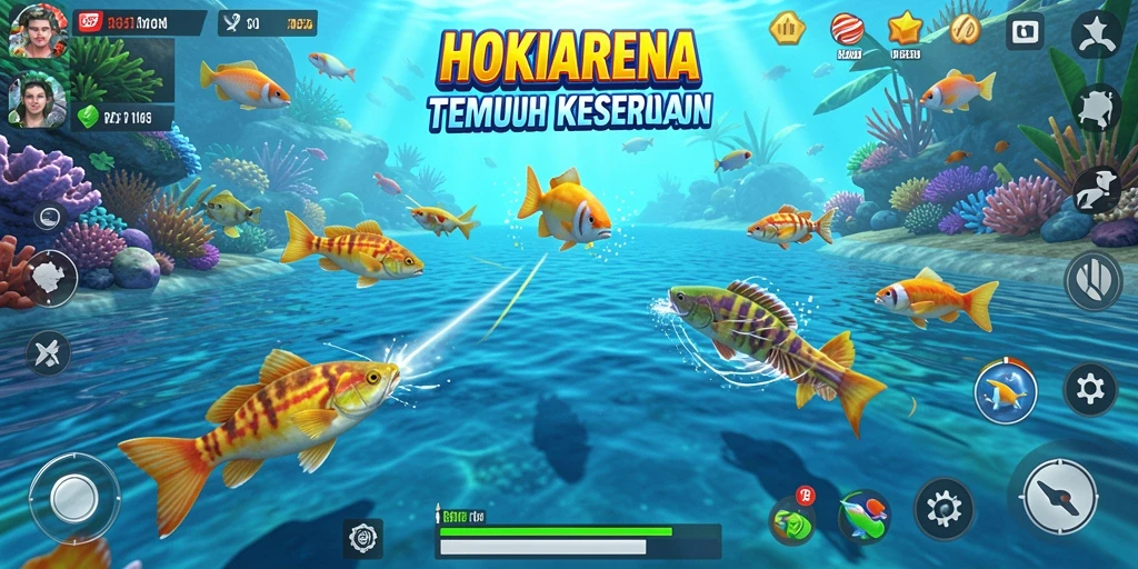 Tampilan gamplay HOKIARENA yang penuh aksi Tembak Ikan.