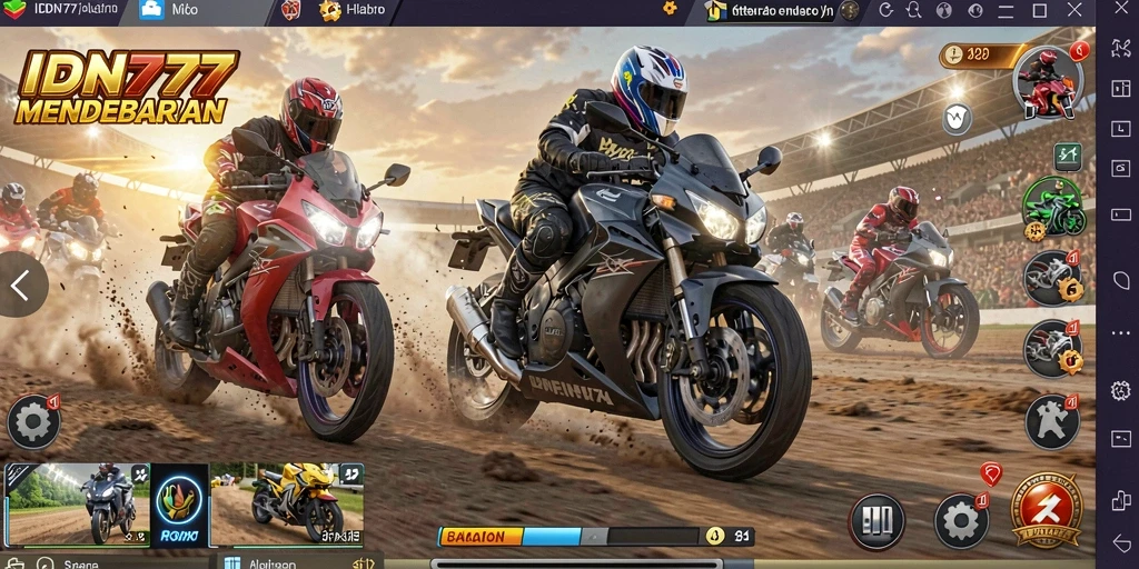 Gameplay seru IDN777 dengan balapan motor yang mendebarkan.