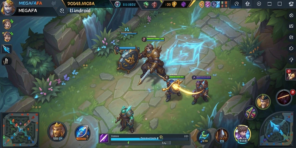 Tampilan aksi seru dalam gameplay MEGAFAFA di arena pertempuran.