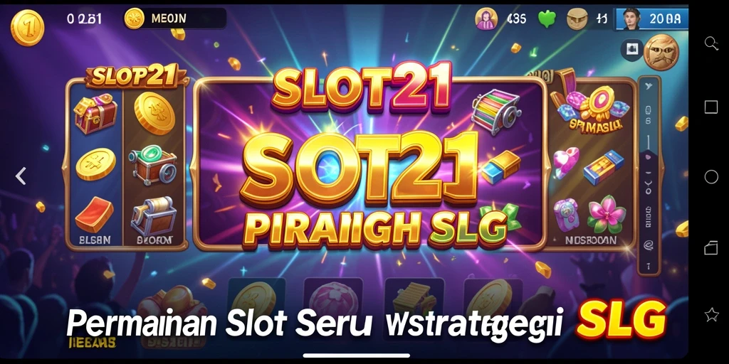 Screenshot menunjukkan gameplay SLOT21 yang menegangkan dan penuh warna.