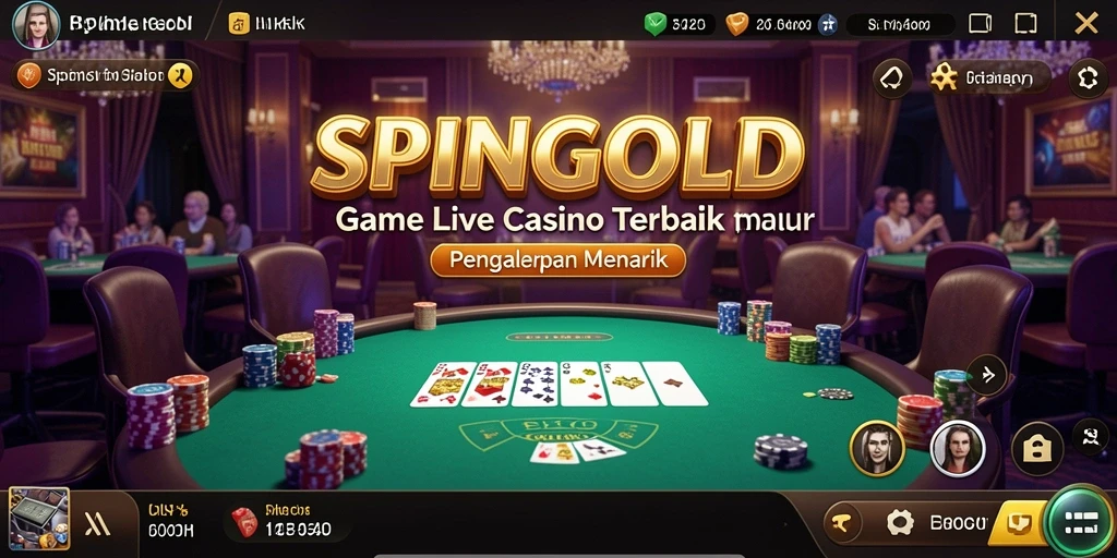 Gameplay SPINGOLD menampilkan dealer langsung dan suasana kasino yang menegangkan.