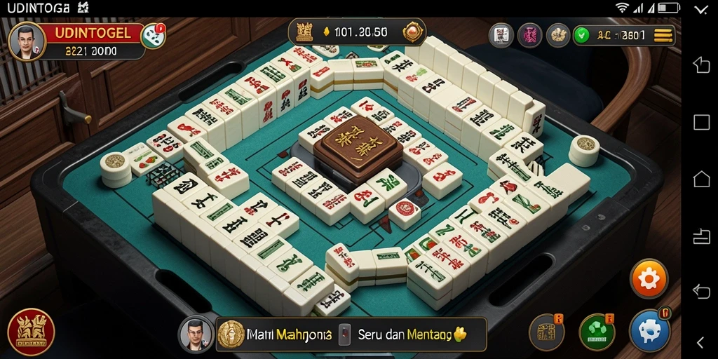 Screenshot gameplay UDINTOGEL dengan menampilkan aksi seru Mahjong.