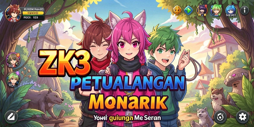 Tampilan gameplay yang memukau dari ZK3 dengan karakter anime.