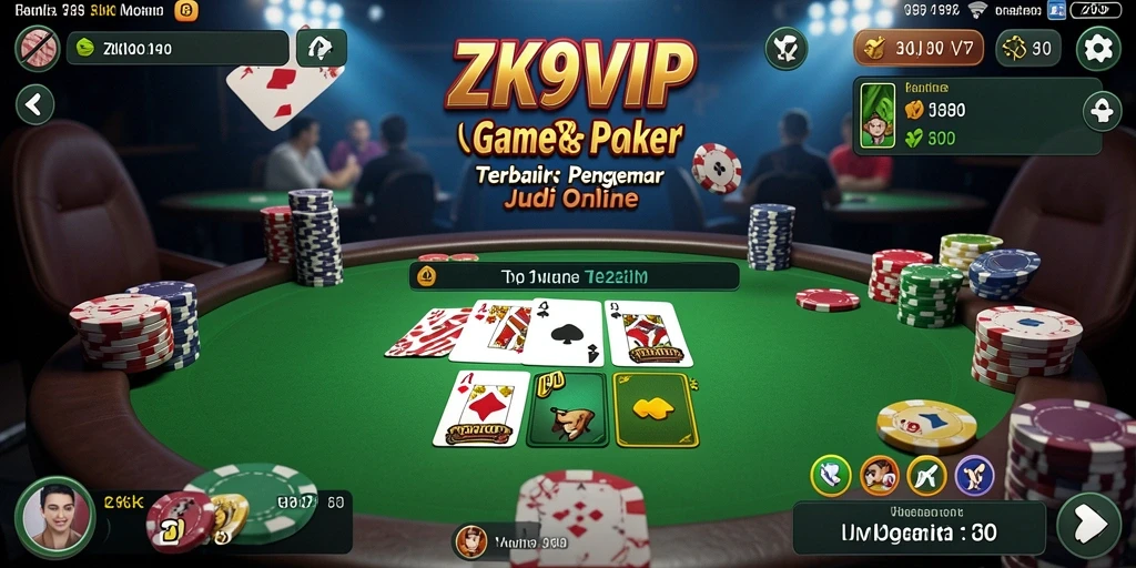 Tampilan gameplay Poker yang seru di ZK9VIP.